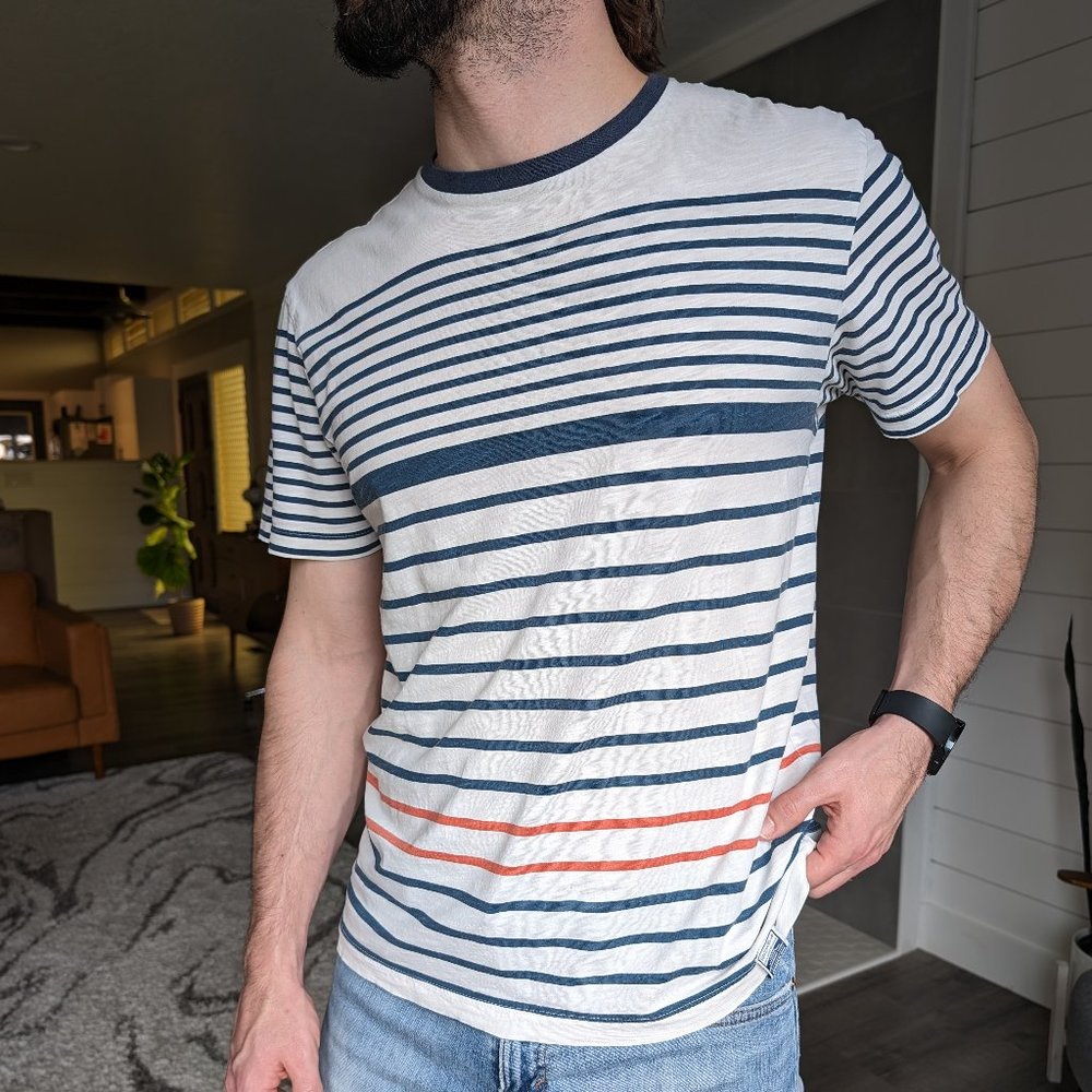 Paper Denim & Cloth | T-Shirt | Men's | Large | White, Striped